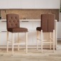 vidaXL Barstühle 2 Stk. Massivholz Gummibaum und Stoff vidaXL Barstühle 2 Stk. Massivholz Gummibaum und Stoff