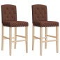 vidaXL Barstühle 2 Stk. Massivholz Gummibaum und Stoff vidaXL Barstühle 2 Stk. Massivholz Gummibaum und Stoff