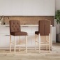 vidaXL Barstühle 2 Stk. Massivholz Gummibaum und Stoff vidaXL Barstühle 2 Stk. Massivholz Gummibaum und Stoff
