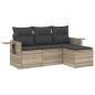 vidaXL 4-tlg. Garten-Sofagarnitur mit Kissen Hellgrau Poly Rattan vidaXL 4-tlg. Garten-Sofagarnitur mit Kissen Hellgrau Poly Rattan