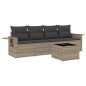 vidaXL 5-tlg. Garten-Sofagarnitur mit Kissen Hellgrau Poly Rattan vidaXL 5-tlg. Garten-Sofagarnitur mit Kissen Hellgrau Poly Rattan