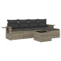 vidaXL 6-tlg. Garten-Sofagarnitur mit Kissen Hellgrau Poly Rattan vidaXL 6-tlg. Garten-Sofagarnitur mit Kissen Hellgrau Poly Rattan