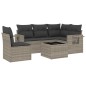 vidaXL 6-tlg. Garten-Sofagarnitur mit Kissen Hellgrau Poly Rattan vidaXL 6-tlg. Garten-Sofagarnitur mit Kissen Hellgrau Poly Rattan