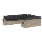 vidaXL 10-tlg. Garten-Sofagarnitur mit Kissen Hellgrau Poly Rattan vidaXL 10-tlg. Garten-Sofagarnitur mit Kissen Hellgrau Poly Rattan