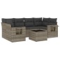 vidaXL 7-tlg. Garten-Sofagarnitur mit Kissen Hellgrau Poly Rattan vidaXL 7-tlg. Garten-Sofagarnitur mit Kissen Hellgrau Poly Rattan