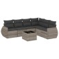 vidaXL 7-tlg. Garten-Sofagarnitur mit Kissen Hellgrau Poly Rattan vidaXL 7-tlg. Garten-Sofagarnitur mit Kissen Hellgrau Poly Rattan