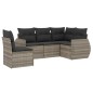 vidaXL 5-tlg. Garten-Sofagarnitur mit Kissen Hellgrau Poly Rattan vidaXL 5-tlg. Garten-Sofagarnitur mit Kissen Hellgrau Poly Rattan