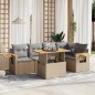 vidaXL 6-tlg. Garten-Sofagarnitur mit Kissen Beige Poly Rattan vidaXL 6-tlg. Garten-Sofagarnitur mit Kissen Beige Poly Rattan