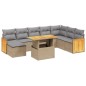 vidaXL 9-tlg. Garten-Sofagarnitur mit Kissen Beige Poly Rattan vidaXL 9-tlg. Garten-Sofagarnitur mit Kissen Beige Poly Rattan
