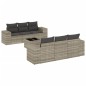 vidaXL 7-tlg. Garten-Sofagarnitur mit Kissen Hellgrau Poly Rattan vidaXL 7-tlg. Garten-Sofagarnitur mit Kissen Hellgrau Poly Rattan
