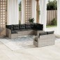 vidaXL 9-tlg. Garten-Sofagarnitur mit Kissen Hellgrau Poly Rattan vidaXL 9-tlg. Garten-Sofagarnitur mit Kissen Hellgrau Poly Rattan