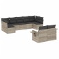 vidaXL 9-tlg. Garten-Sofagarnitur mit Kissen Hellgrau Poly Rattan vidaXL 9-tlg. Garten-Sofagarnitur mit Kissen Hellgrau Poly Rattan