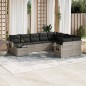 vidaXL 10-tlg. Garten-Sofagarnitur mit Kissen Hellgrau Poly Rattan vidaXL 10-tlg. Garten-Sofagarnitur mit Kissen Hellgrau Poly Rattan