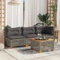 vidaXL Garten-Ecksofa mit Kissen Grau Poly Rattan vidaXL Garten-Ecksofa mit Kissen Grau Poly Rattan