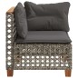 vidaXL Garten-Ecksofa mit Kissen Grau Poly Rattan vidaXL Garten-Ecksofa mit Kissen Grau Poly Rattan