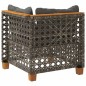 vidaXL Garten-Ecksofa mit Kissen Grau Poly Rattan vidaXL Garten-Ecksofa mit Kissen Grau Poly Rattan