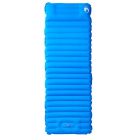 vidaXL Selbstaufblasende Isomatte mit Kissen Blau