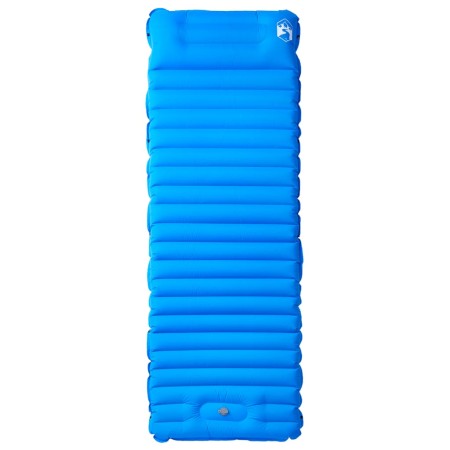vidaXL Selbstaufblasende Isomatte mit Kissen Blau