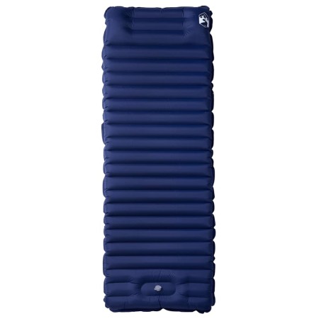 vidaXL Selbstaufblasende Isomatte mit Kissen Marineblau