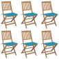 Klappbare Gartenstühle 6 Stk. mit Kissen Massivholz Akazie Klappbare Gartenstühle 6 Stk. mit Kissen Massivholz Akazie