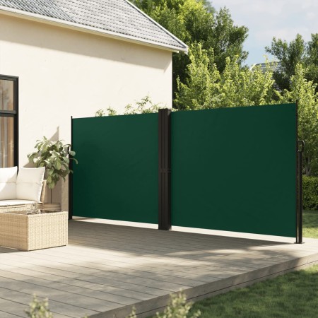 vidaXL Seitenmarkise Ausziehbar Dunkelgrün 180x600 cm