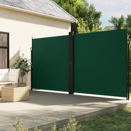 vidaXL Seitenmarkise Ausziehbar Dunkelgrün 200x600 cm