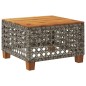 vidaXL Gartentisch Grau 55x55x36 cm Poly Rattan Akazienholz vidaXL Gartentisch Grau 55x55x36 cm Poly Rattan Akazienholz