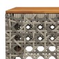 vidaXL Gartentisch Grau 55x55x36 cm Poly Rattan Akazienholz vidaXL Gartentisch Grau 55x55x36 cm Poly Rattan Akazienholz
