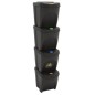 vidaXL Stapelbare Mülleimer 4 Stk. Grau 100 L Polypropylen vidaXL Stapelbare Mülleimer 4 Stk. Grau 100 L Polypropylen