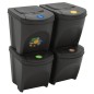 vidaXL Stapelbare Mülleimer 4 Stk. Grau 100 L Polypropylen vidaXL Stapelbare Mülleimer 4 Stk. Grau 100 L Polypropylen