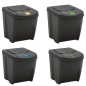vidaXL Stapelbare Mülleimer 4 Stk. Grau 100 L Polypropylen vidaXL Stapelbare Mülleimer 4 Stk. Grau 100 L Polypropylen