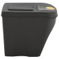 vidaXL Stapelbare Mülleimer 4 Stk. Grau 100 L Polypropylen vidaXL Stapelbare Mülleimer 4 Stk. Grau 100 L Polypropylen