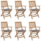 Klappbare Gartenstühle 6 Stk. mit Kissen Massivholz Akazie Klappbare Gartenstühle 6 Stk. mit Kissen Massivholz Akazie