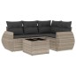vidaXL 5-tlg. Garten-Sofagarnitur mit Kissen Hellgrau Poly Rattan vidaXL 5-tlg. Garten-Sofagarnitur mit Kissen Hellgrau Poly Rattan