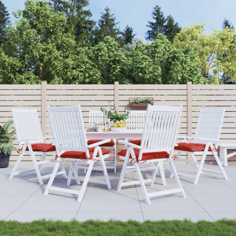 vidaXL Stuhlkissen 6 Stk. Rot 40x40x7 cm Oxford-Gewebe vidaXL Stuhlkissen 6 Stk. Rot 40x40x7 cm Oxford-Gewebe