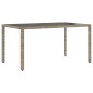 vidaXL Gartentisch mit Glasplatte Grau 150x90x75 cm Poly Rattan vidaXL Gartentisch mit Glasplatte Grau 150x90x75 cm Poly Rattan