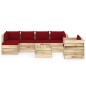 7-tlg. Garten-Lounge-Set mit Kissen Grün Imprägniertes Holz 7-tlg. Garten-Lounge-Set mit Kissen Grün Imprägniertes Holz