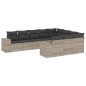 vidaXL 10-tlg. Garten-Sofagarnitur mit Kissen Hellgrau Poly Rattan vidaXL 10-tlg. Garten-Sofagarnitur mit Kissen Hellgrau Poly Rattan