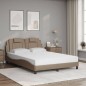 vidaXL Bett mit Matratze Cappuccino-Braun 140x190 cm Kunstleder vidaXL Bett mit Matratze Cappuccino-Braun 140x190 cm Kunstleder