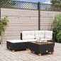 vidaXL Gartenhocker mit Kissen Schwarz 63,5x56x32 cm Poly Rattan vidaXL Gartenhocker mit Kissen Schwarz 63,5x56x32 cm Poly Rattan