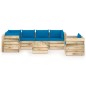 7-tlg. Garten-Lounge-Set mit Kissen Grün Imprägniertes Holz 7-tlg. Garten-Lounge-Set mit Kissen Grün Imprägniertes Holz