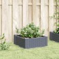vidaXL Pflanzkasten mit Erdspießen Grau 42,5x42,5x28,5 cm PP vidaXL Pflanzkasten mit Erdspießen Grau 42,5x42,5x28,5 cm PP