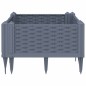 vidaXL Pflanzkasten mit Erdspießen Grau 42,5x42,5x28,5 cm PP vidaXL Pflanzkasten mit Erdspießen Grau 42,5x42,5x28,5 cm PP