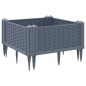 vidaXL Pflanzkasten mit Erdspießen Grau 42,5x42,5x28,5 cm PP vidaXL Pflanzkasten mit Erdspießen Grau 42,5x42,5x28,5 cm PP