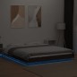vidaXL Bettgestell mit LED Braun Eichen-Optik 160x200 cm Holzwerkstoff vidaXL Bettgestell mit LED Braun Eichen-Optik 160x200 cm Holzwerkstoff