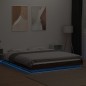 vidaXL Bettgestell mit LED Braun Eichen-Optik 160x200 cm Holzwerkstoff vidaXL Bettgestell mit LED Braun Eichen-Optik 160x200 cm Holzwerkstoff