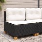 vidaXL Gartensofa ohne Armlehnen mit Kissen Schwarz Poly Rattan vidaXL Gartensofa ohne Armlehnen mit Kissen Schwarz Poly Rattan