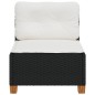 vidaXL Gartensofa ohne Armlehnen mit Kissen Schwarz Poly Rattan vidaXL Gartensofa ohne Armlehnen mit Kissen Schwarz Poly Rattan