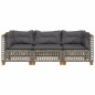 vidaXL Gartensofa mit Kissen 3-Sitzer Grau Poly Rattan vidaXL Gartensofa mit Kissen 3-Sitzer Grau Poly Rattan