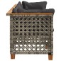 vidaXL Gartensofa mit Kissen 3-Sitzer Grau Poly Rattan vidaXL Gartensofa mit Kissen 3-Sitzer Grau Poly Rattan